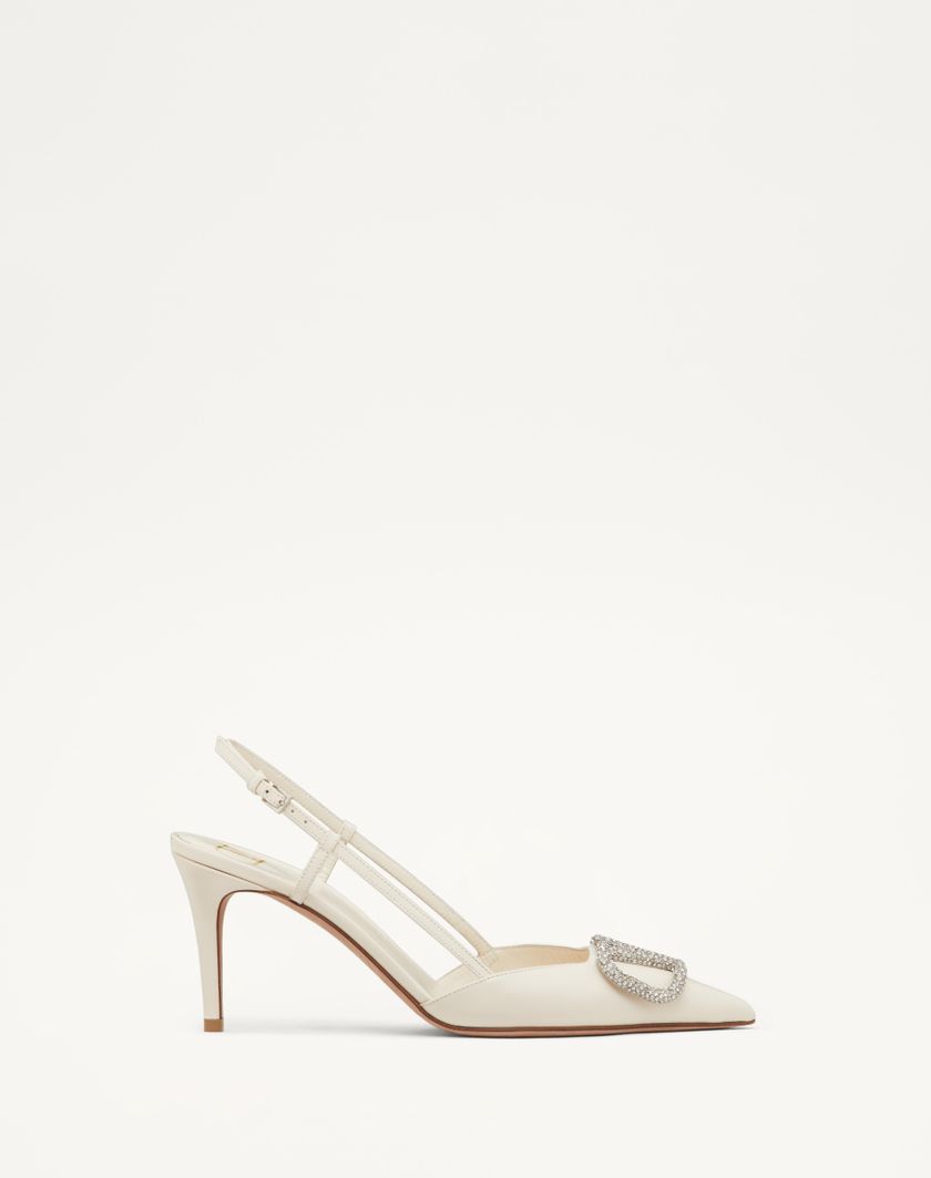 VLOGO SIGNATURE SLINGBACK PUMP IN CALFSKIN LEATHER 80MM - Image 6